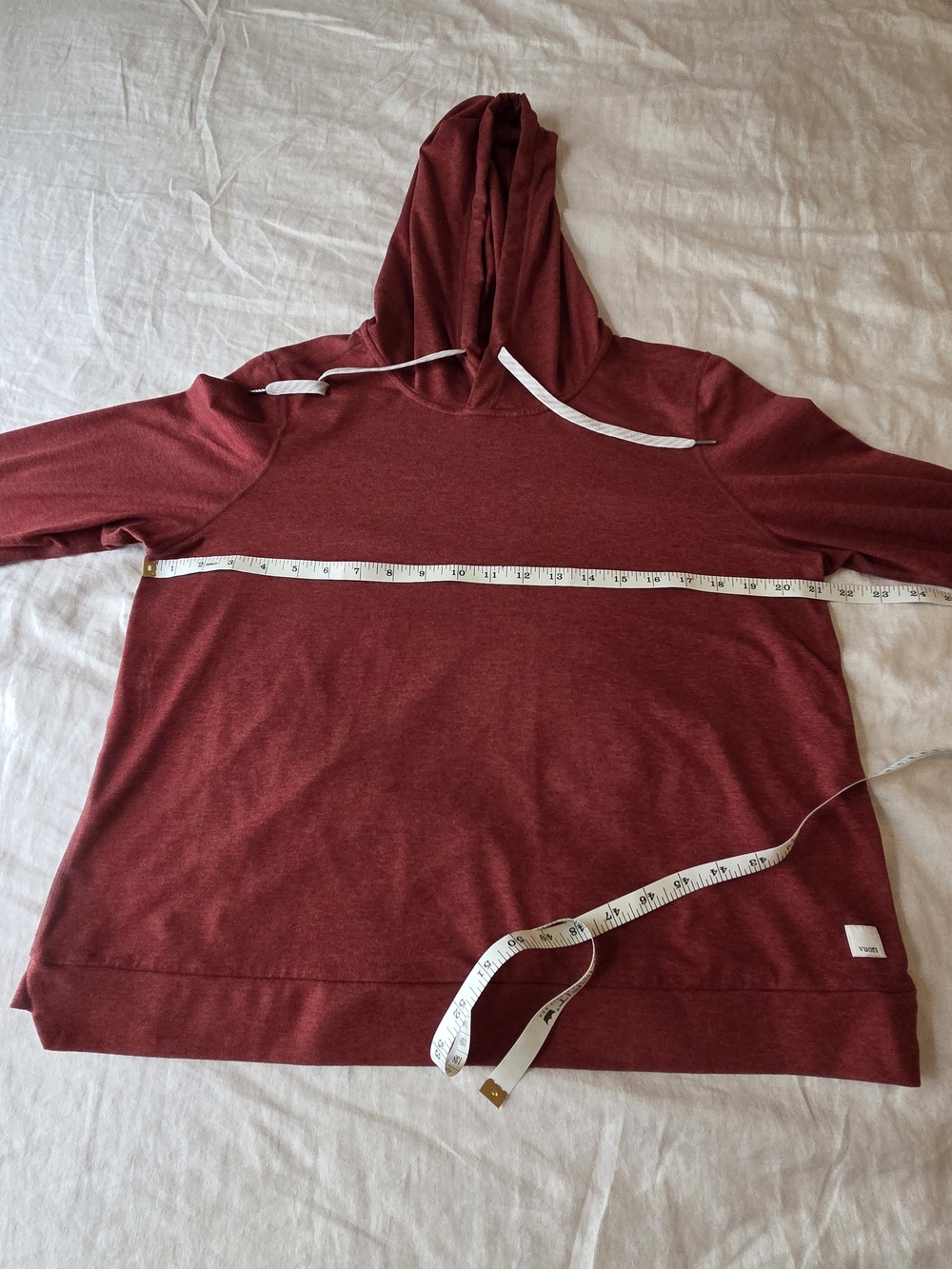 Vuori Marled Wine Red Pullover Hoodie - Picture 3 of 5